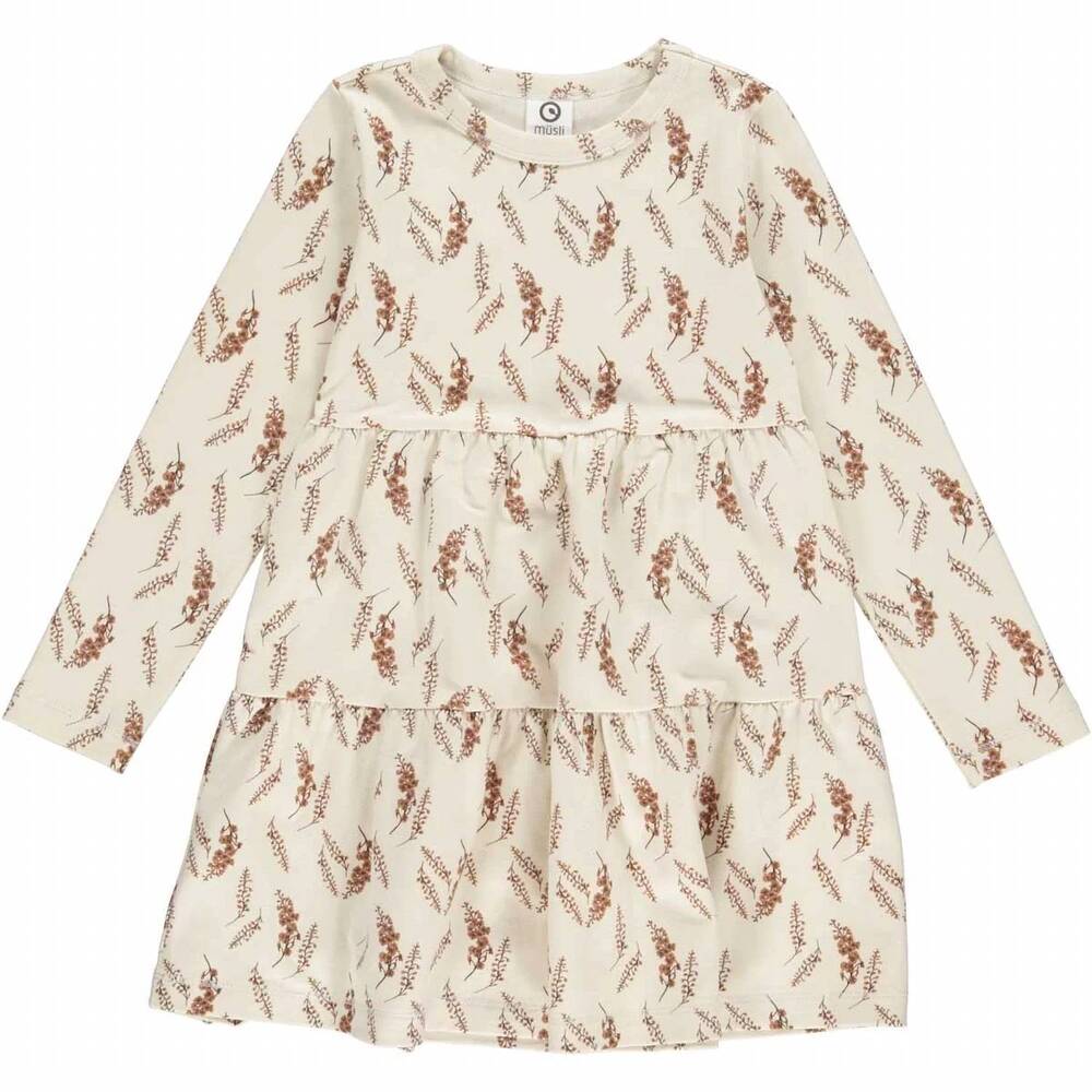 NEW MÜSLI girls' long sleeves floral dress in cream